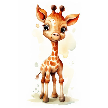 Baby Giraffe Watercolor Canvas